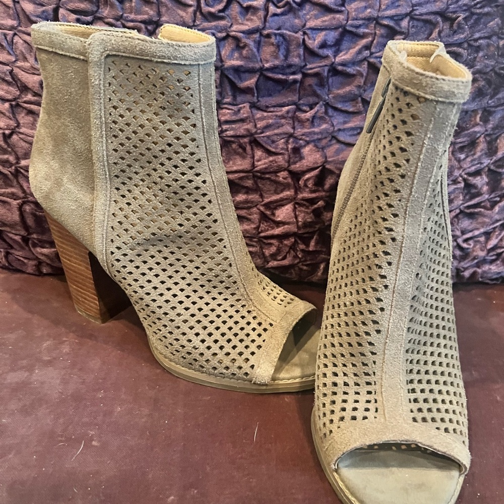 Lucky Brand open toe booties. Like new.